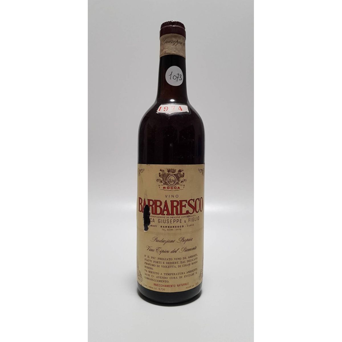 Vintage Bottle - Rocca Giuseppe e Figlio Barbaresco 1974 0,72 lt. - COD. 1073