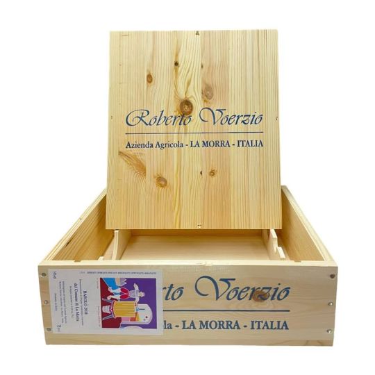 Cassetta Legno VUOTA Roberto Voerzio Barolo del Comune di La Morra 2018 da 3 bottiglie