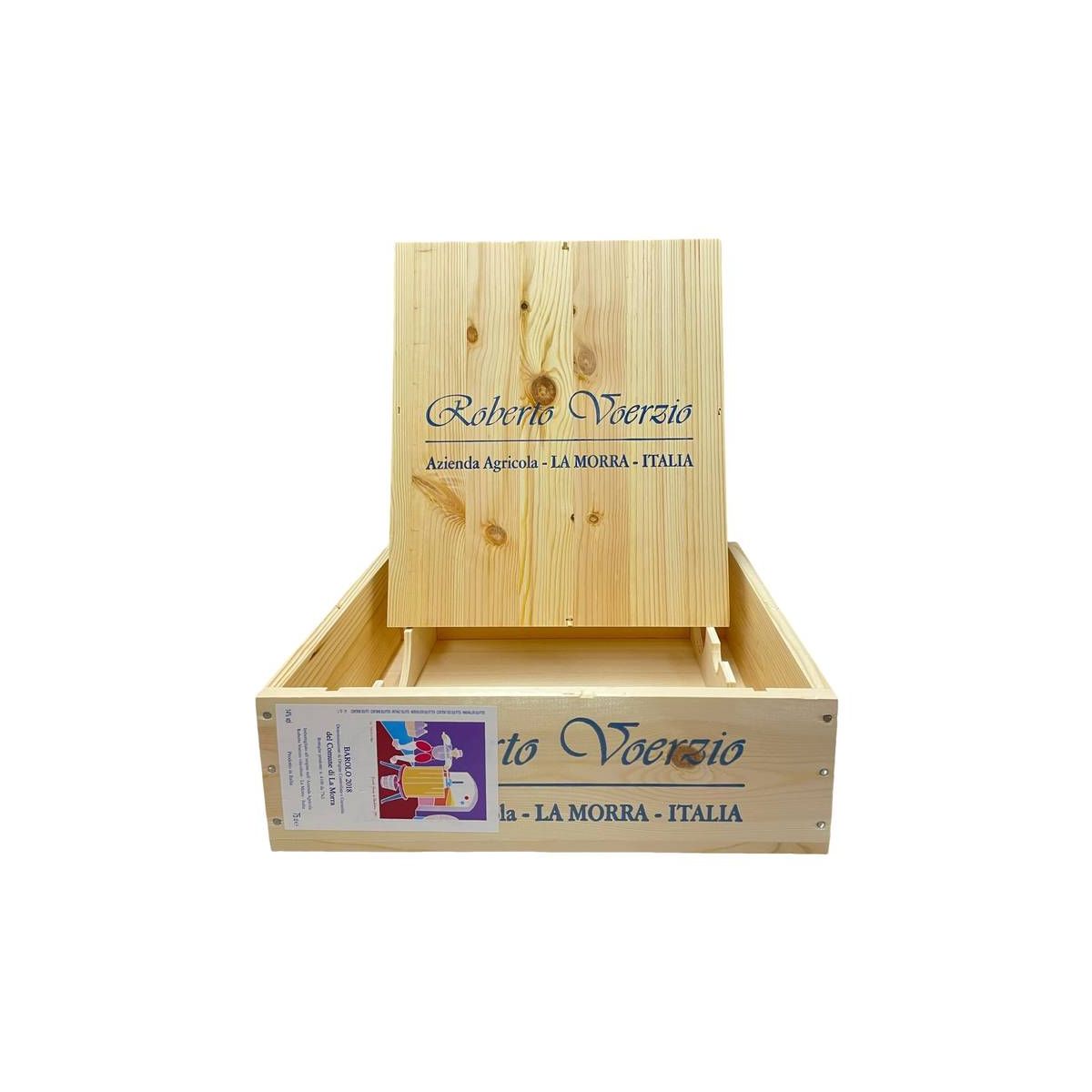 Cassetta Legno VUOTA Roberto Voerzio Barolo del Comune di La Morra 2018 da 3 bottiglie
