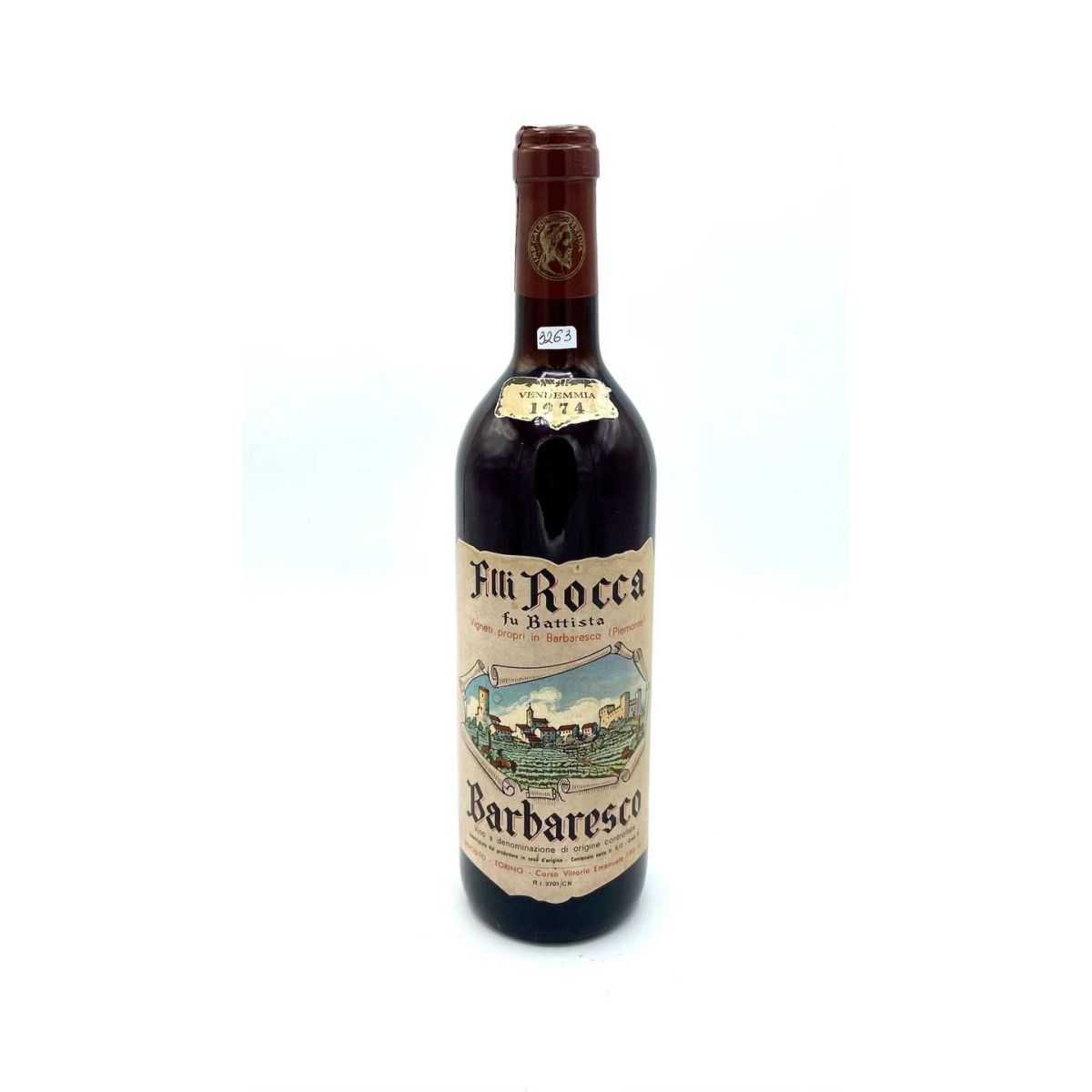 Vintage Bottle - F.lli Rocca fu Battista Barbaresco DOC 1974 0,72 lt. - COD. 3263