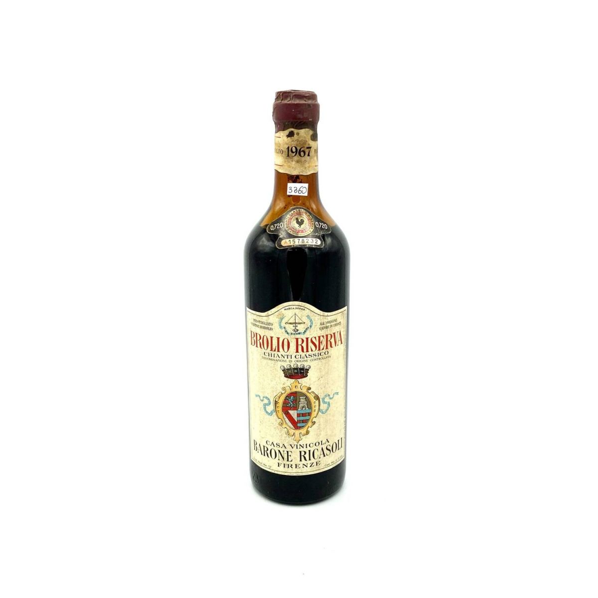 Vintage Bottle - Barone Ricasoli Chianti Classico Brolio Riserva DOC 1967 0,72 lt. - COD. 3360