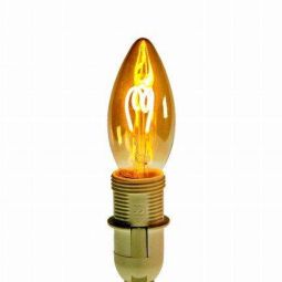 Werner Voss - Lampadina a filamento LED ad anello, forma di candela, look vintage, E14, 2,5 W, 220 V, 3,5x9,5