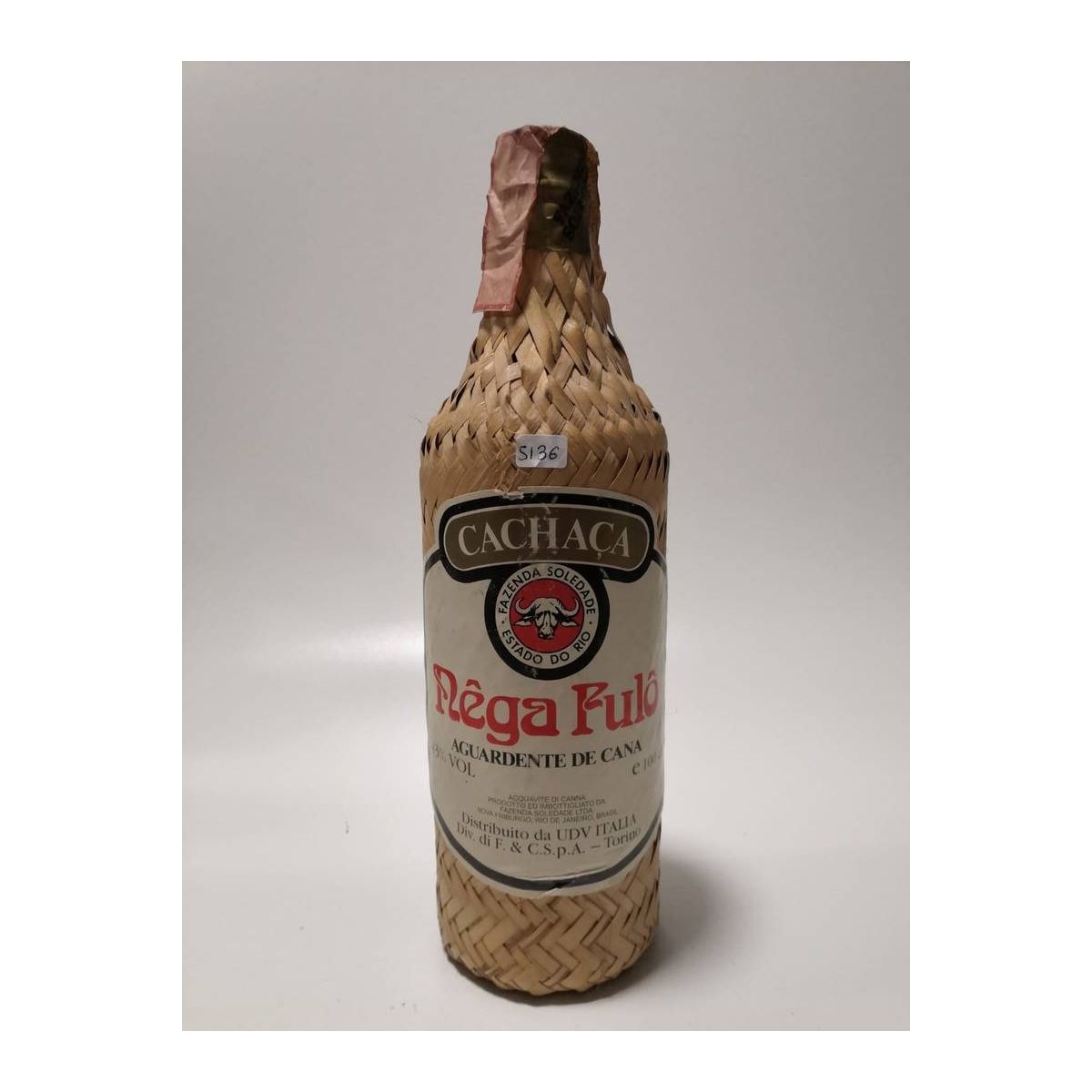 Vintage Bottle - Fazenda Soledade Cachaca Nega Fulò Aguardente de Cana 1 lt. - COD. 5136