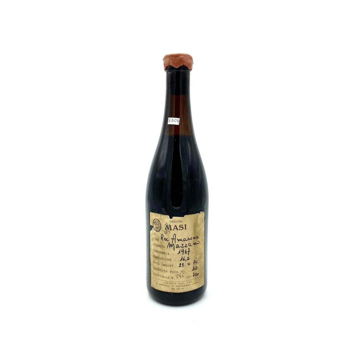 Vintage Bottle - Tenuta Masi Recioto Amarone Vigneto Mazzano 1967 0,72 lt. - COD. 3304