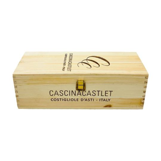 Cassetta Legno VUOTA Cascina Castle't da 1 bottiglia MAGNUM (2° versione)