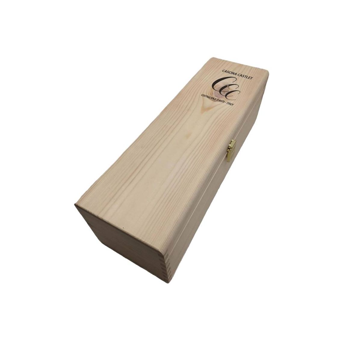 Cassetta Legno VUOTA Cascina Castle't da 1 bottiglia MAGNUM