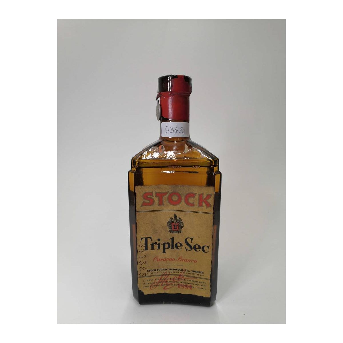Vintage Bottle - Stock Triple Sec Curacao Bianco 0,70 lt. SIGILLO MONARCHIA/REGNO - COD. 5345