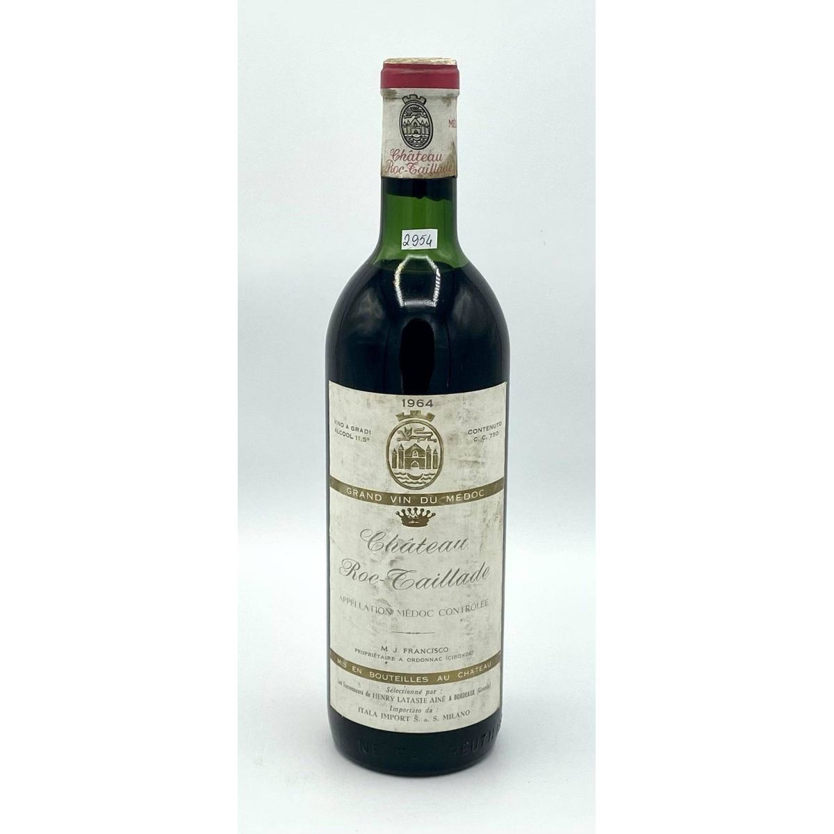 Vintage Bottle - Chateau Roc-Taillade Grand Vin Du Medoc 1964 0,75 lt. - COD. 2954