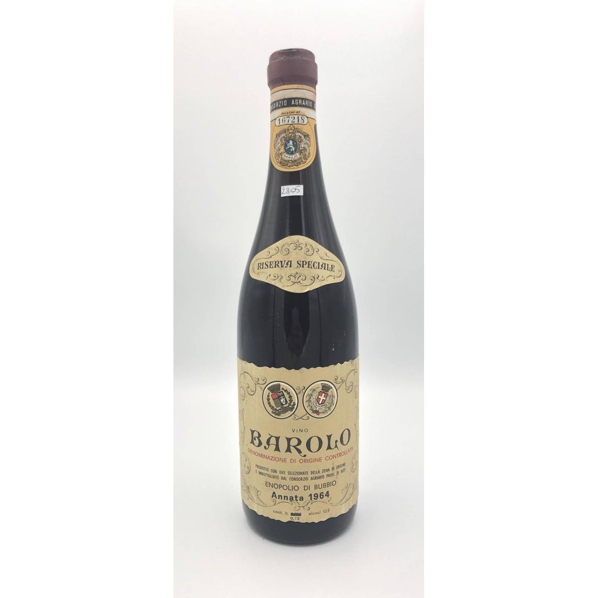 Vintage Bottle - Enopolio di Bubbio Barolo Riserva Speciale DOC 1964 0,72 lt. - COD. 2805