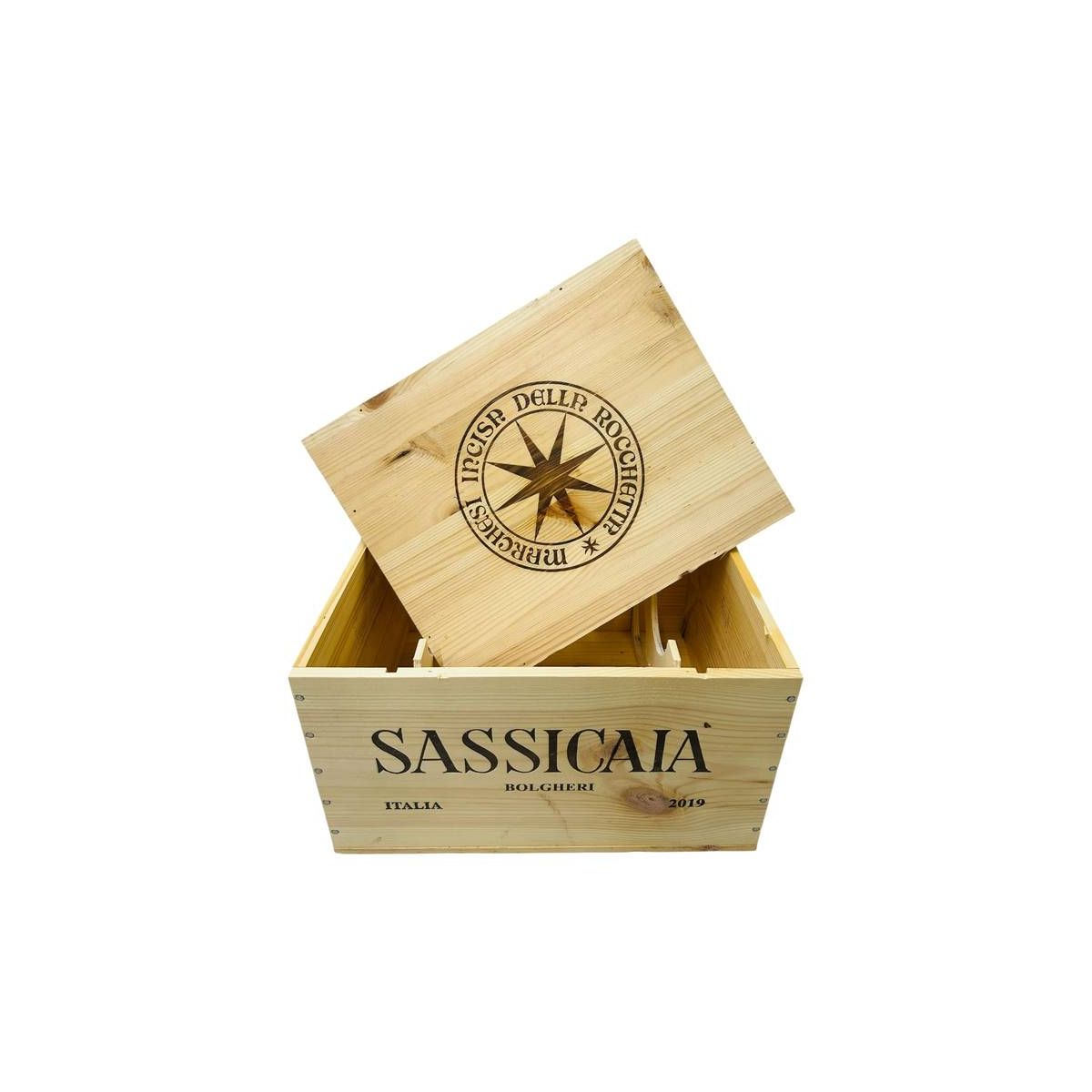 Cassetta Legno VUOTA Tenuta San Guido Bolgheri Sassicaia 2019 da 6 bottiglie