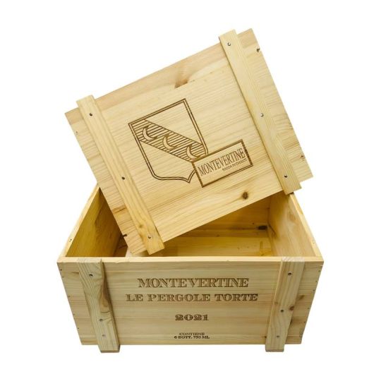 Cassetta Legno VUOTA Montevertine Le Pergole Torte 2021 da 6 bt