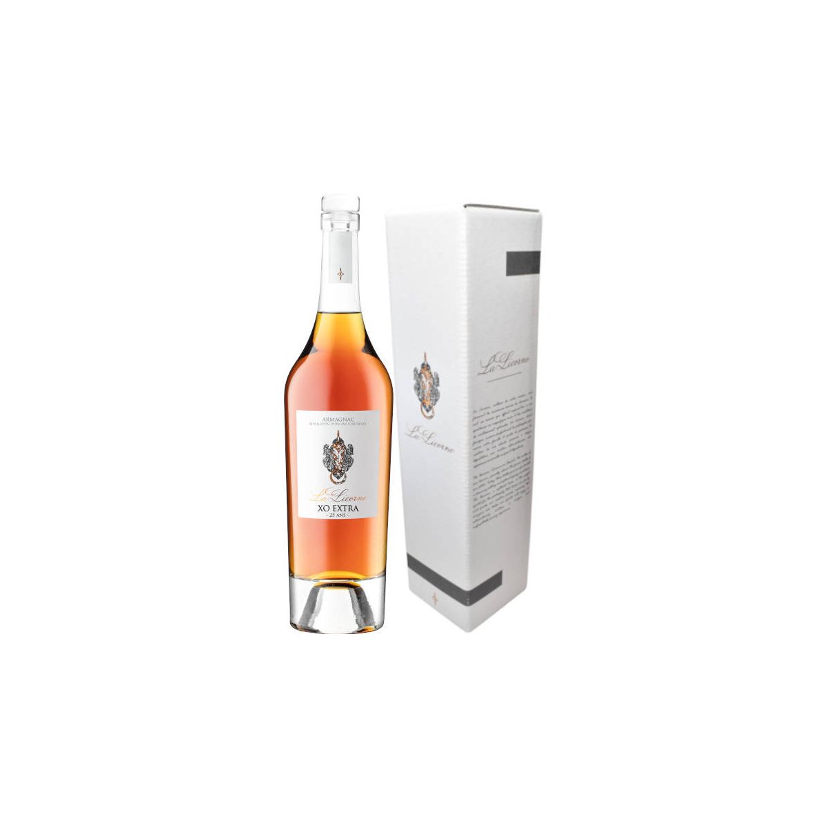 La Licorne - Bas Armagnac XO Extra 25 ans 0,70 lt. + Box