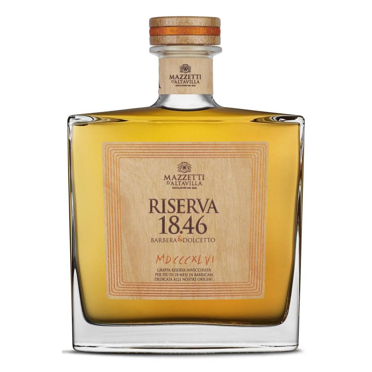 Mazzetti d'Altavilla - Grappa Riserva di Barbera e Dolcetto Riserva 18.46 0,70 lt.