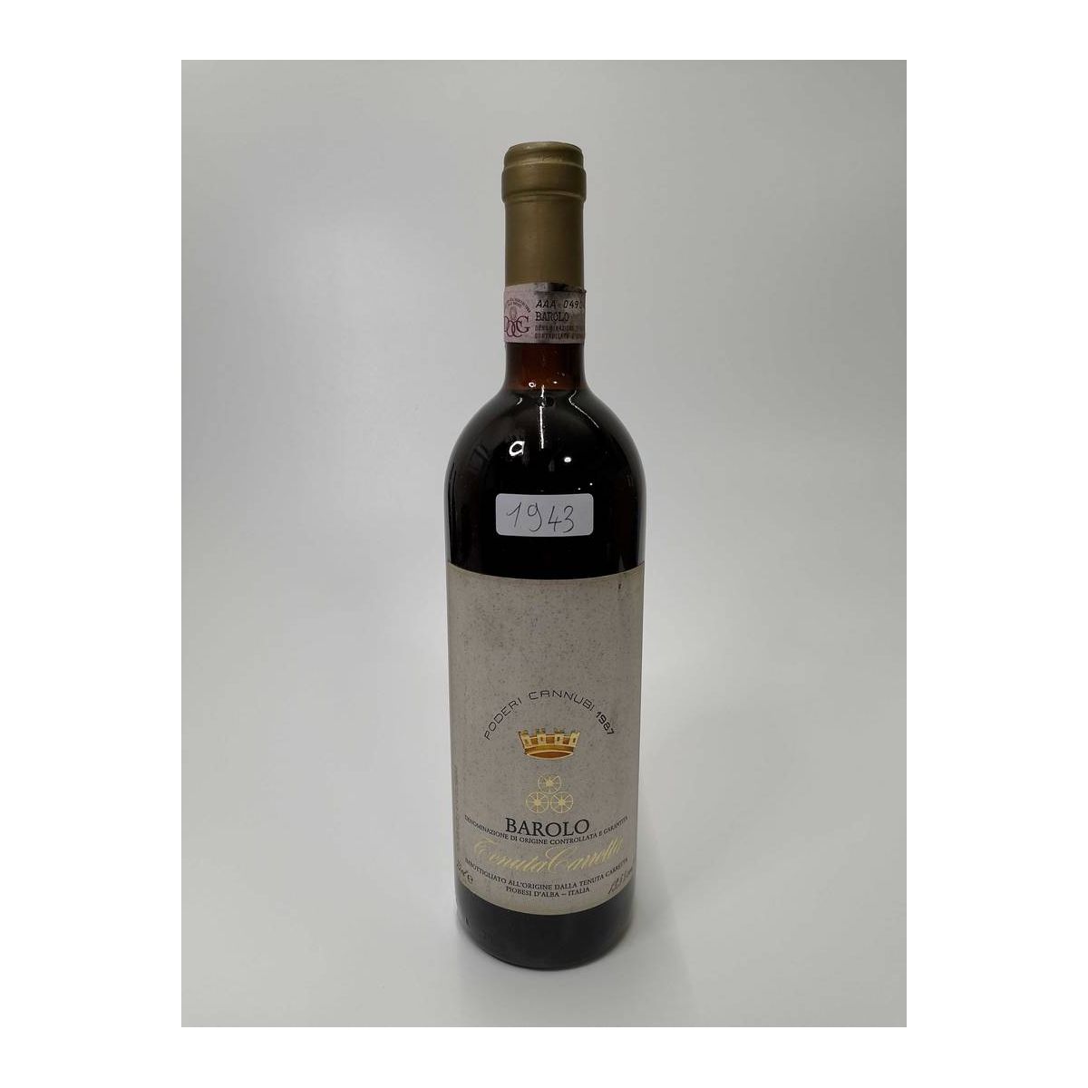Vintage Bottle - Tenuta Carretta Barolo DOCG Poderi Cannubi 1987 0,75 lt. - COD. 1943