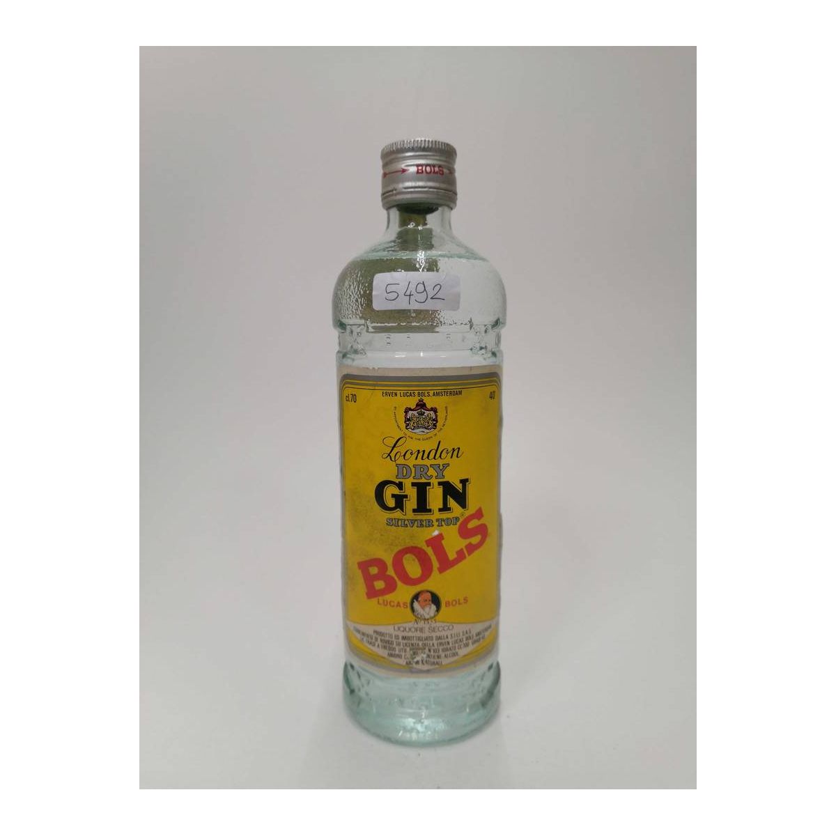 Vintage Bottle - Lucas Bols Dry Gin Silver Top Bols 0,70 lt. - COD. 5492