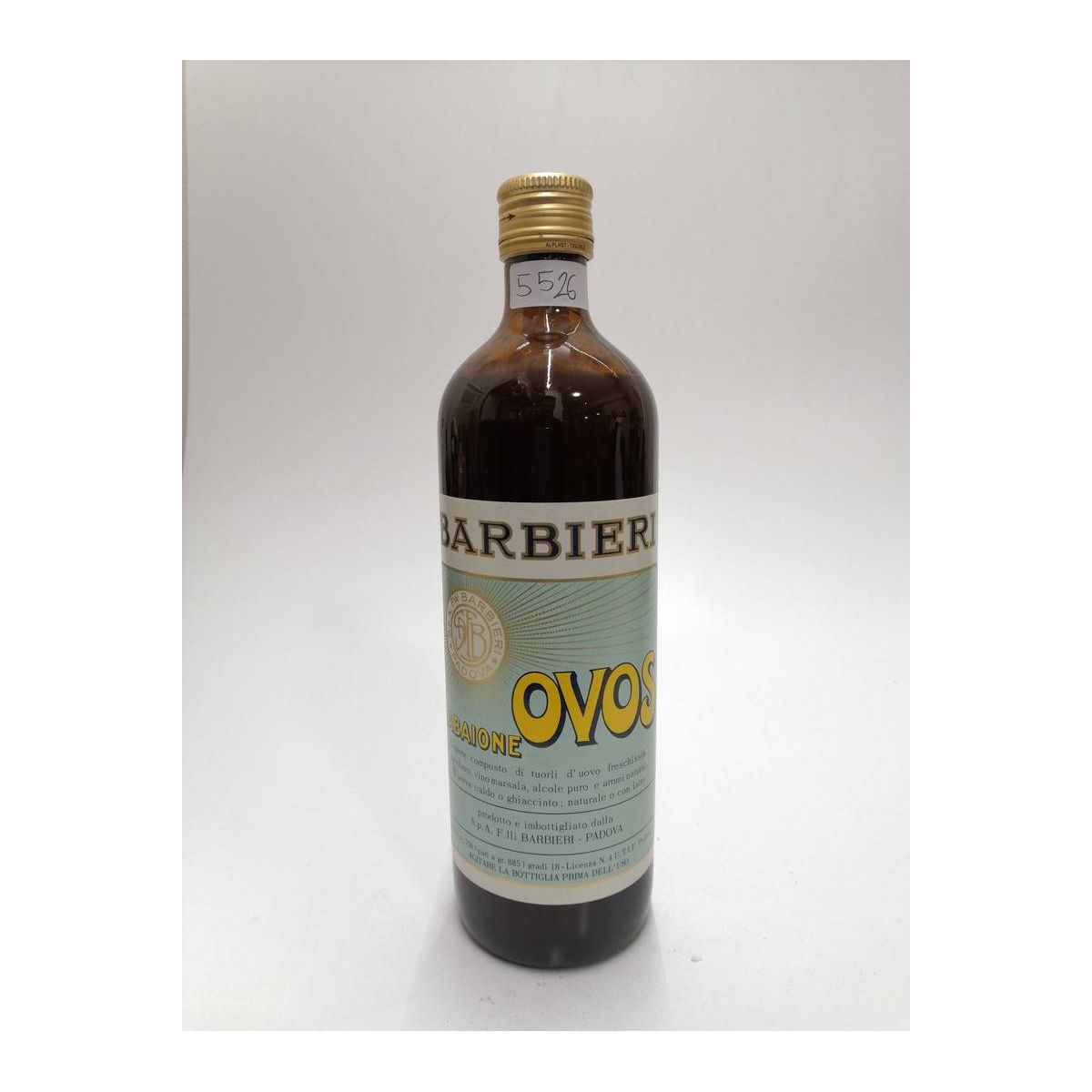 Vintage Bottle - F.lli Barbieri Zabaione Ovos 0,75 lt. - COD. 5526