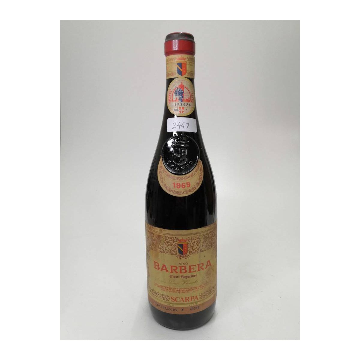 Vintage Bottle - Scarpa Barbera d'Asti Superiore DOC Cru Banin 1969 0,75 lt. - COD. 2447