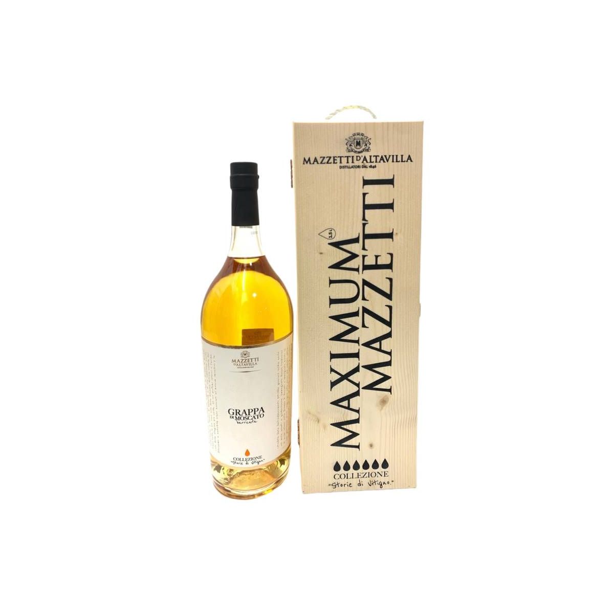 Mazzetti d'Altavilla - Storie di Vitigno Grappa di Moscato Riserva 1,5 lt. MAGNUM + Box Legno
