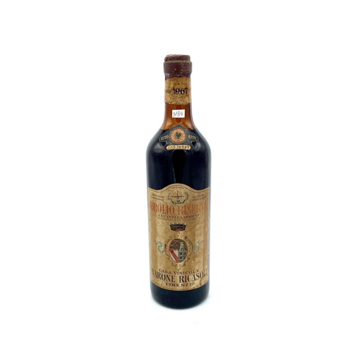 Vintage Bottle - Barone Ricasoli Chianti Classico Brolio Riserva DOC 1967 0,72 lt. - COD. 3194