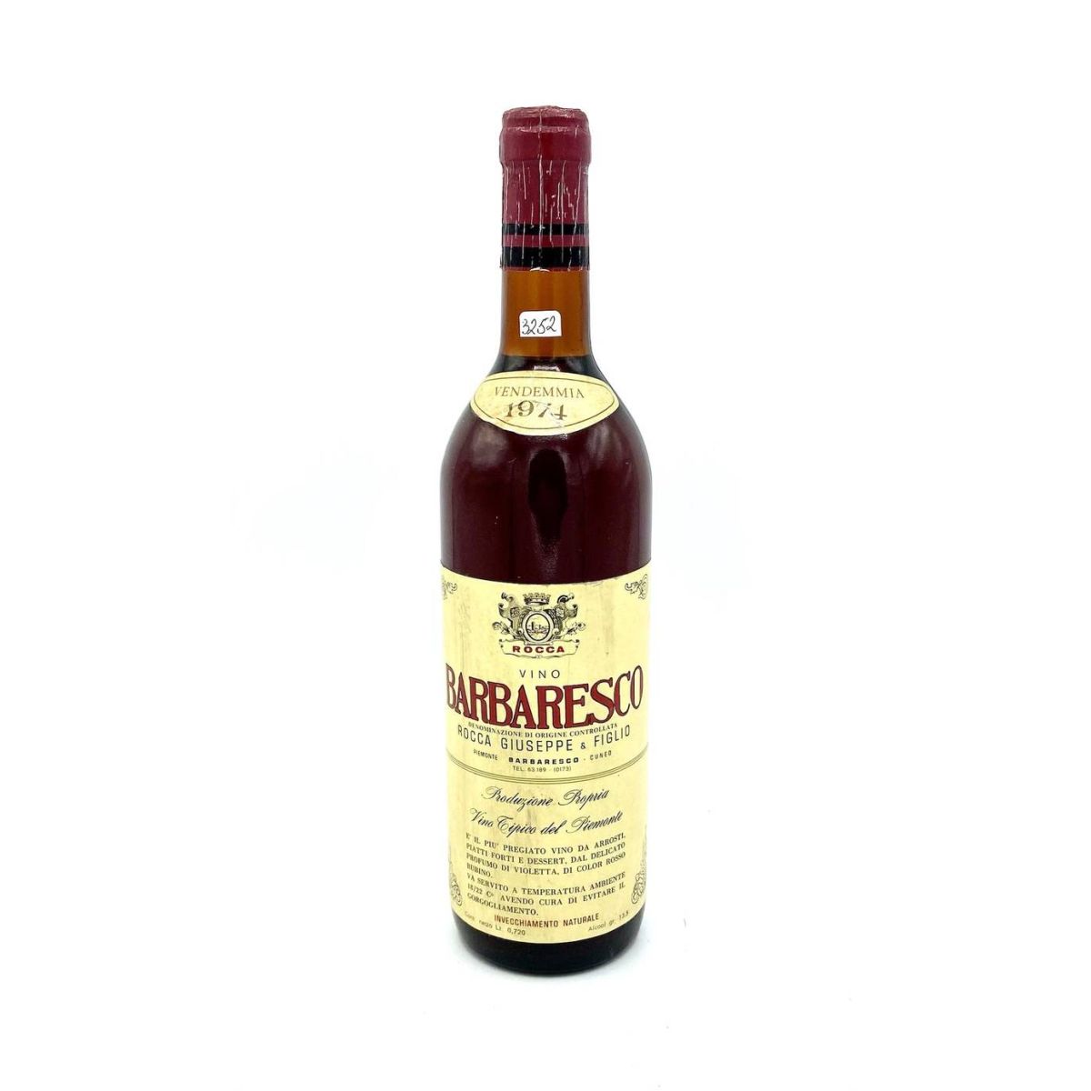 Vintage Bottle - Rocca Giuseppe & Figlio Barbaresco DOC 1974 0,72 lt. - COD. 3252