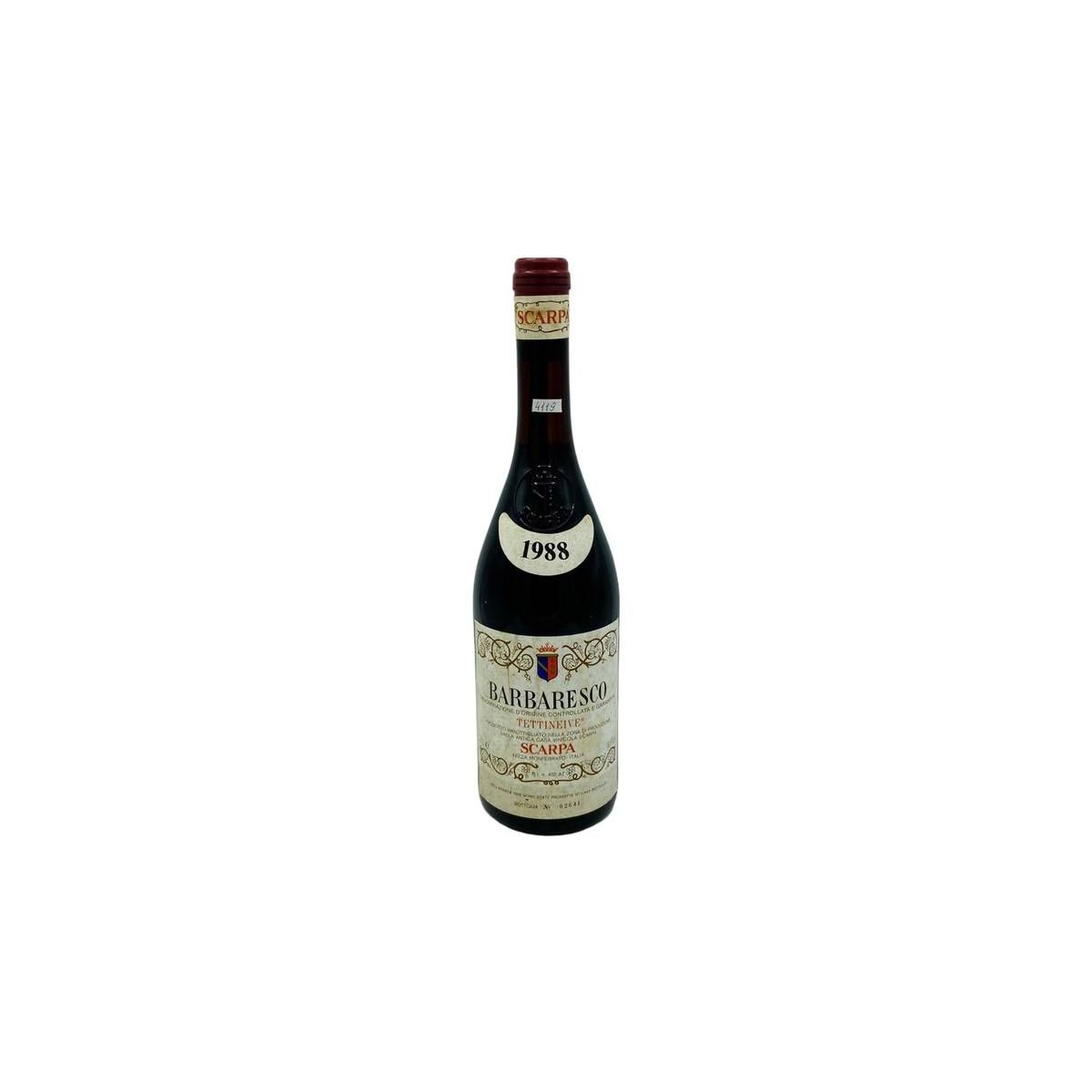 Vintage Bottle - Scarpa Barbaresco DOCG Tettineive 1988 0,75 lt. - COD. 4119