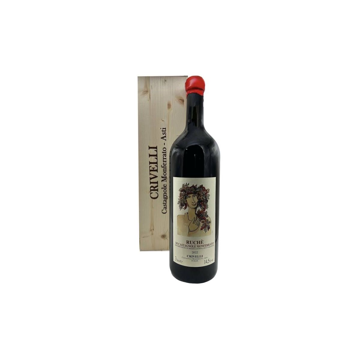 Crivelli - Ruchè di Castagnole Monferrato DOCG 2022 3 lt. JEROBOAM + Box Legno