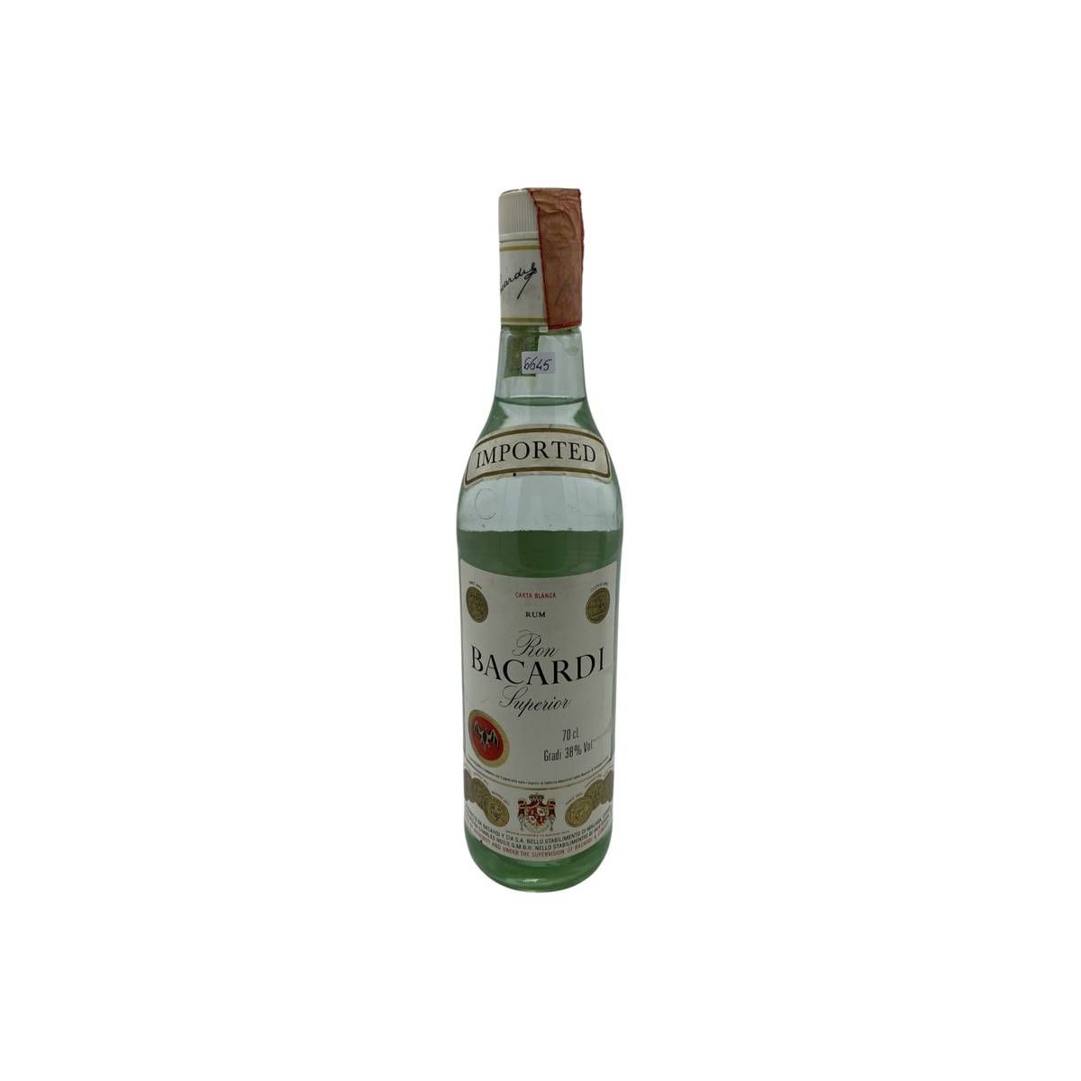 Vintage Bottle - Bacardi Ron Superior Blanco Carta Blanca 38° WAX spa import 0,70 lt. - COD. 6645