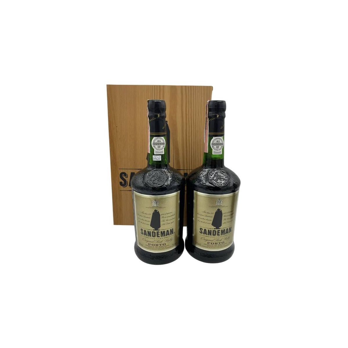 Vintage Bottle - Sandeman Origina Port Ruby x 2 bt 0,75 lt. + Wood Box - COD. 6646