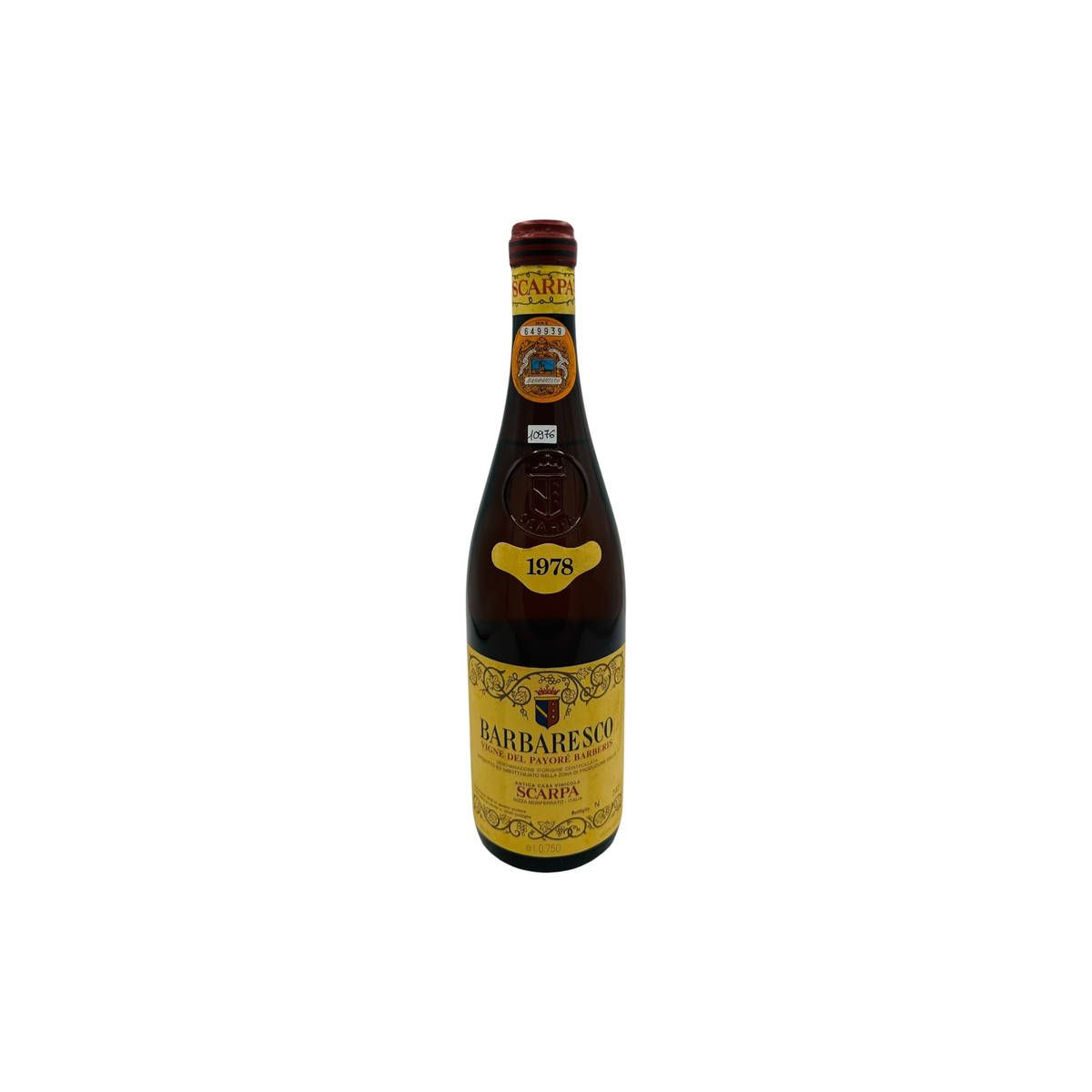 Vintage Bottle - Scarpa Barbaresco DOC Vigne del Payoré Barberis 1978 0,75 lt. CLEAR COLOR - COD. 10976