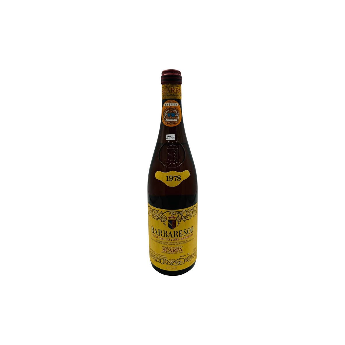 Vintage Bottle - Scarpa Barbaresco DOC Vigne del Payoré Barberis 1978 0,75 lt. CLEAR COLOR - COD. 10977