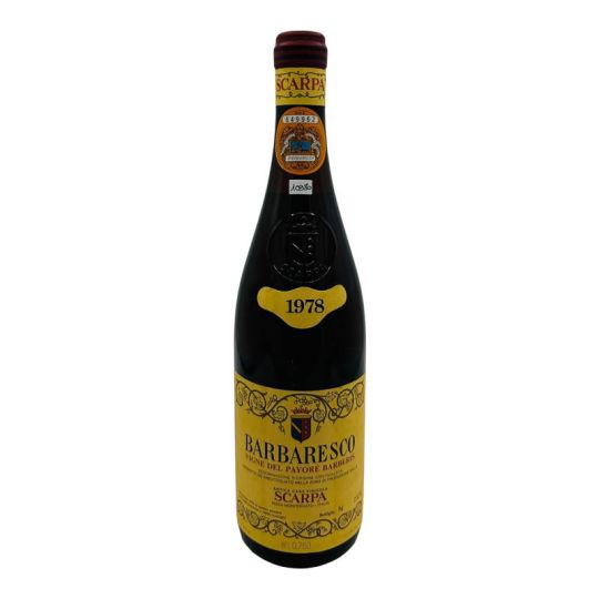 Vintage Bottle - Scarpa Barbaresco DOC Vigne del Payoré Barberis 1978 0,75 lt. CLEAR COLOR - COD. 10980