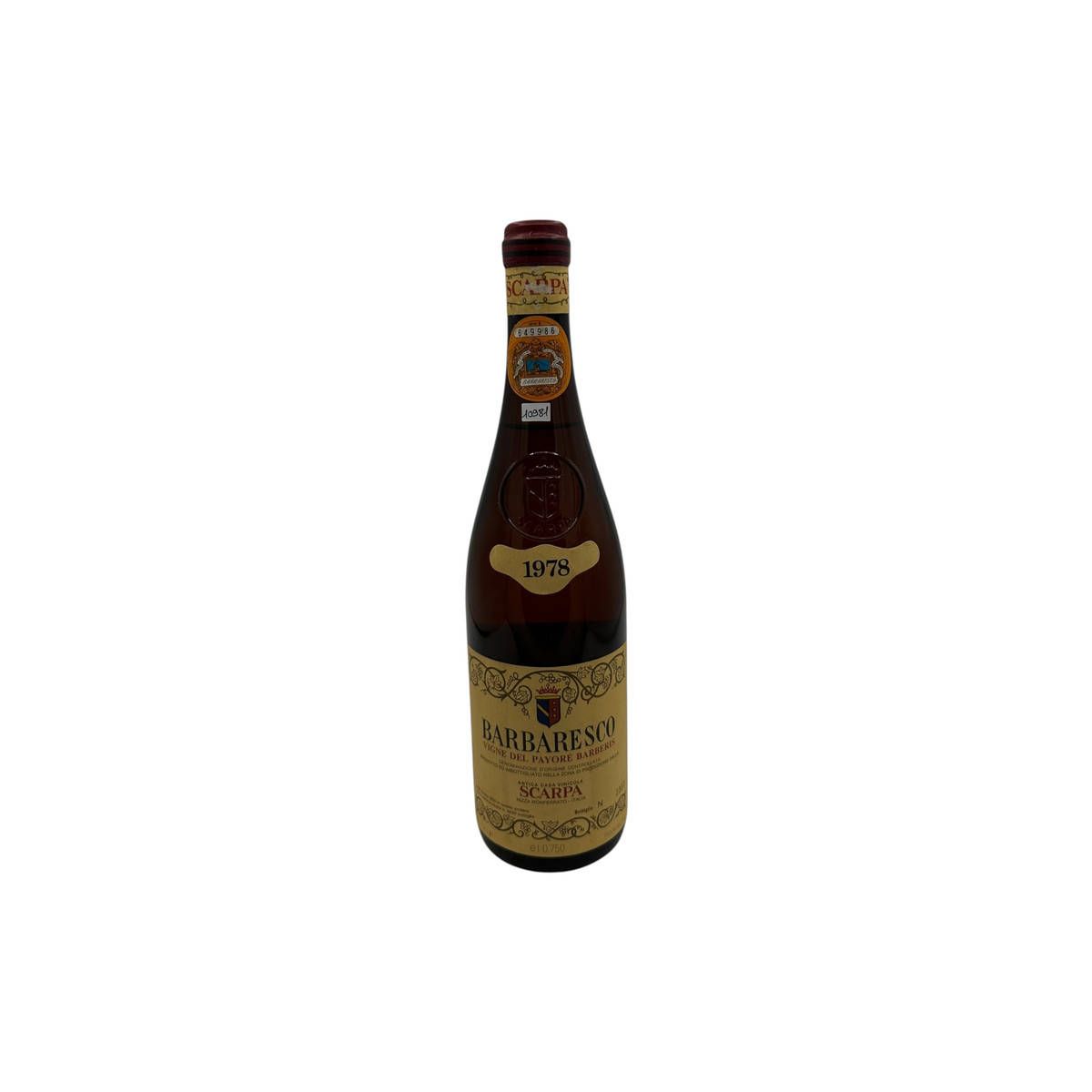 Vintage Bottle - Scarpa Barbaresco DOC Vigne del Payoré Barberis 1978 0,75 lt. CLEAR COLOR - COD. 10981