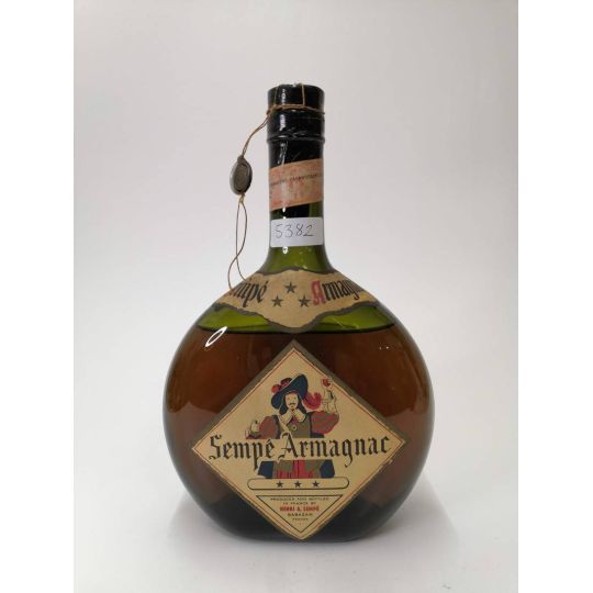 Vintage Bottle - Henri A. Sempè Armagnac 3 STAR LOW LEVEL 0,75 lt. SIGILLO STELLA - COD. 5382