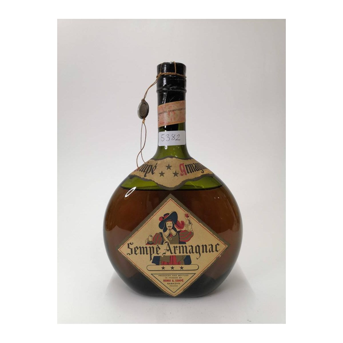 Vintage Bottle - Henri A. Sempè Armagnac 3 STAR LOW LEVEL 0,75 lt. SIGILLO STELLA - COD. 5382