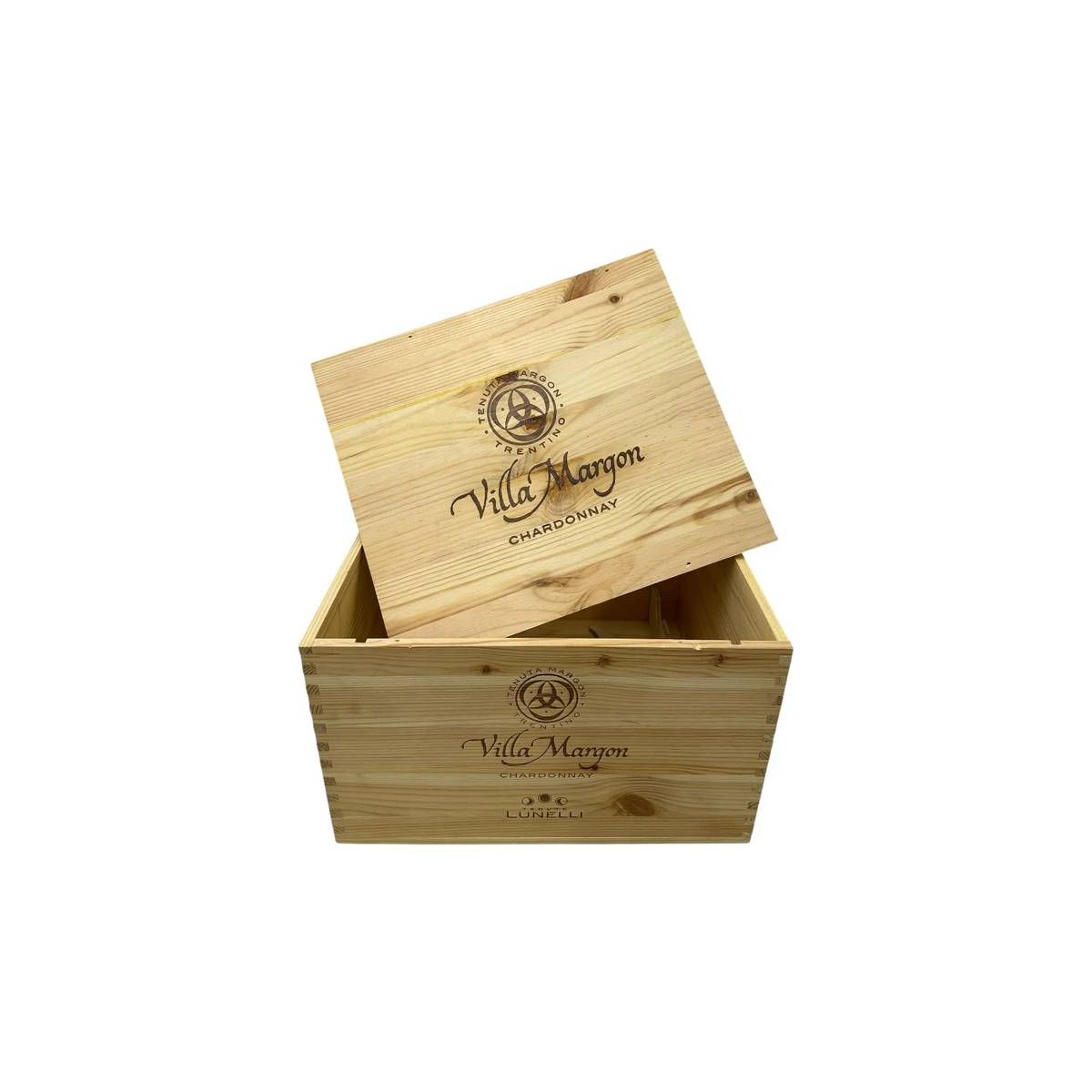 Cassetta Legno VUOTA Tenute Lunelli Chardonnay Villa Margon da 6 bottiglie