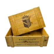 Cassetta Legno VUOTA Scarpa Barbaresco Payore Barberis Riserva 1978 da 12 bottiglie