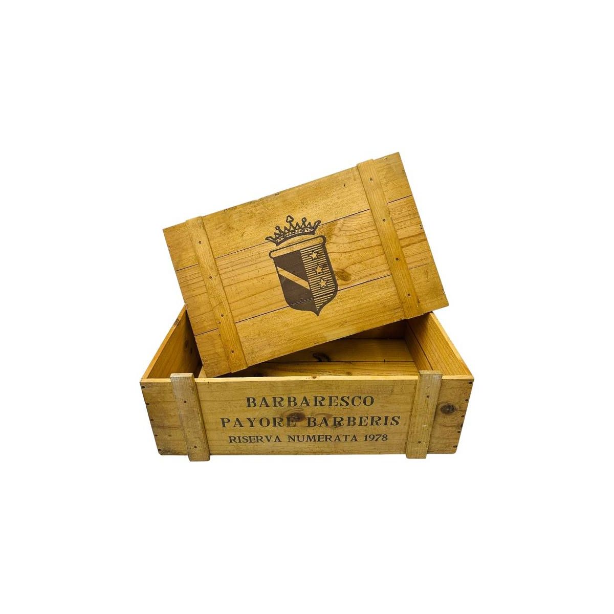 Cassetta Legno VUOTA Scarpa Barbaresco Payore Barberis Riserva 1978 da 12 bottiglie