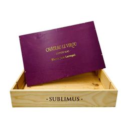 Cassetta Legno VUOTA Pierre Jean Larraqué Chateau Le Virou Sublimus da 6 bottiglie