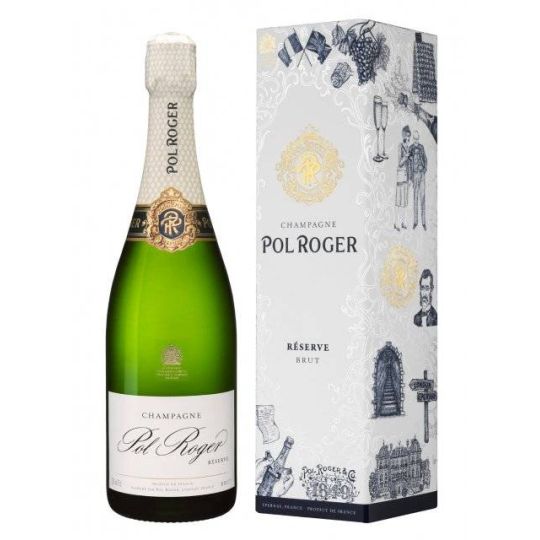 Pol Roger - Champagne AOC Brut Reserve Brut 0,75 lt. + Box