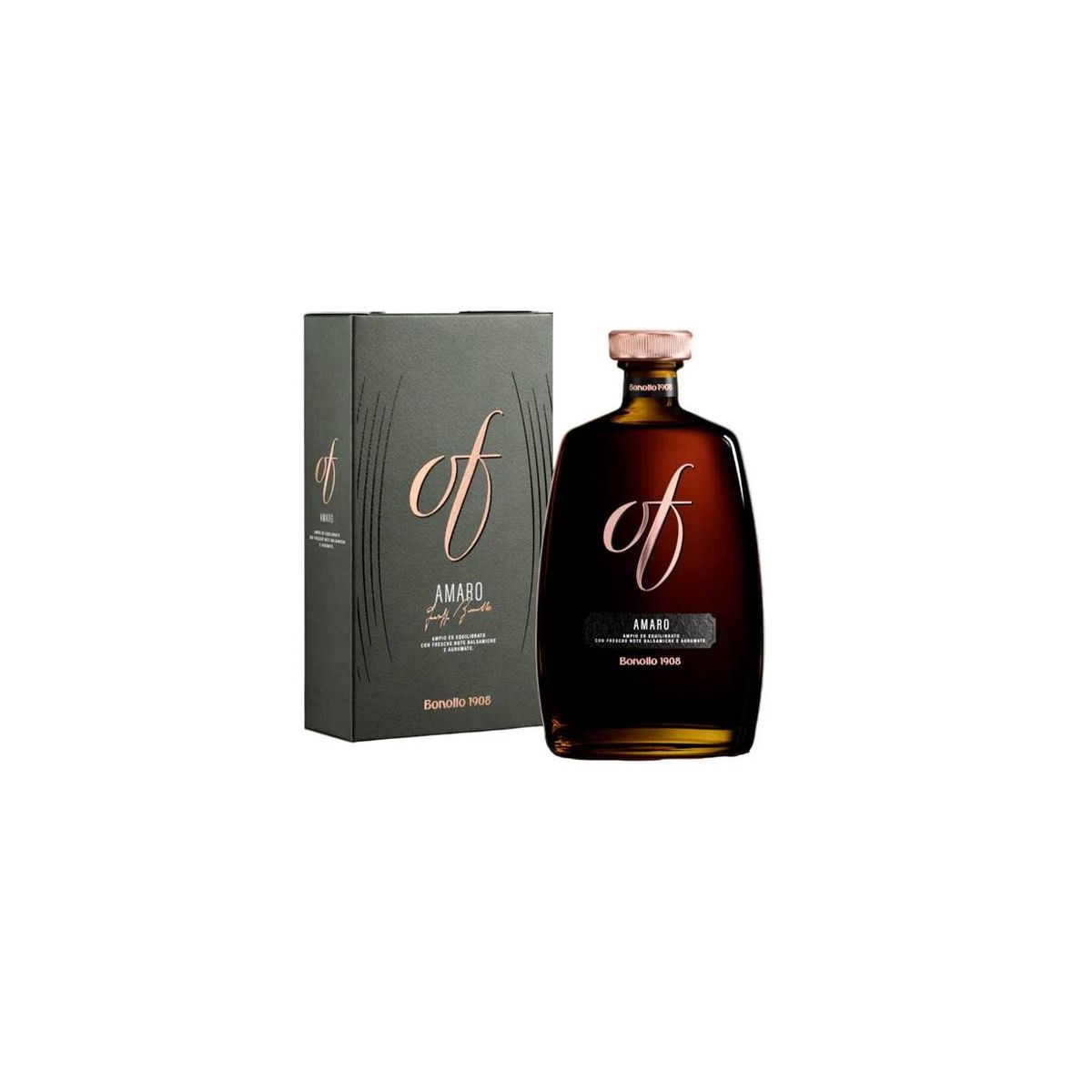 Distillerie Bonollo - Amaro alle Erbe con Grappa OF Amarone Barrique 0,70 lt. + Box