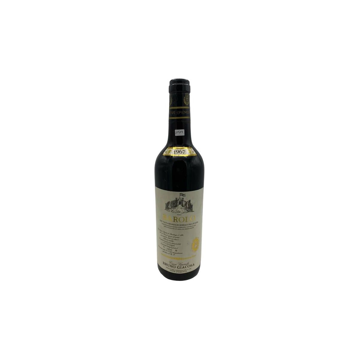 Vintage Bottle - Bruno Giacosa Barolo DOC CRU Vigna Rionda di Serralunga d'Alba 1967 0,72 lt. - COD. 10517