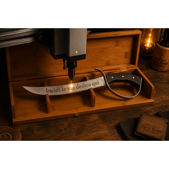 Sciabola da Sommelier Design Moderno con Cassetta in Legno + Incisione laser personalizzata - Enoteca Bevi Bene