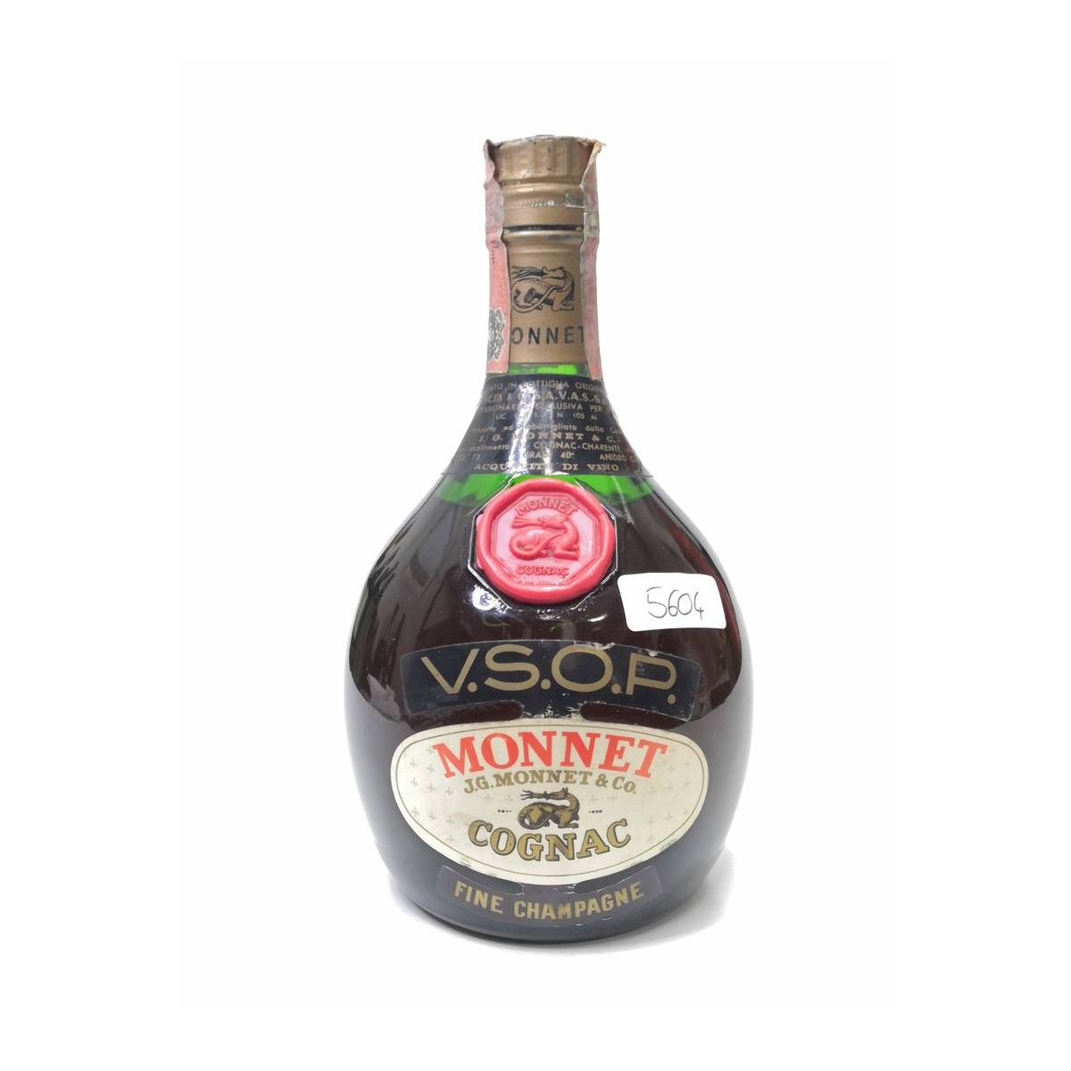 Vintage Bottle - J.G. Monnet Cognac Acquavite di Vino Fine Champagne VSOP 0,73 lt. - COD. 5604