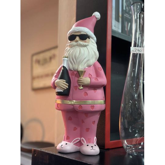 Werner Voss - Statuetta Ornamentale Babbo Natale & Wine Pink