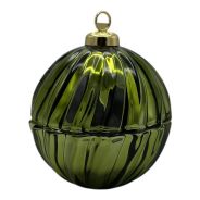 Iliadis Decoration - Porta Oggetti Pallina di Natale in vetro verde
