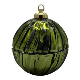Iliadis Decoration - Porta Oggetti Pallina di Natale in vetro verde