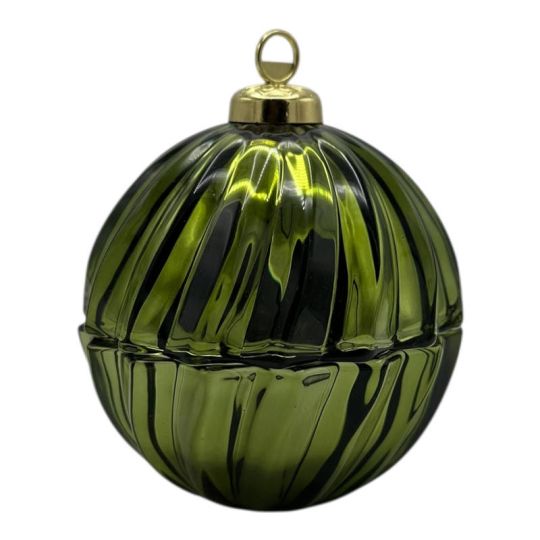 Iliadis Decoration - Porta Oggetti Pallina di Natale in vetro verde