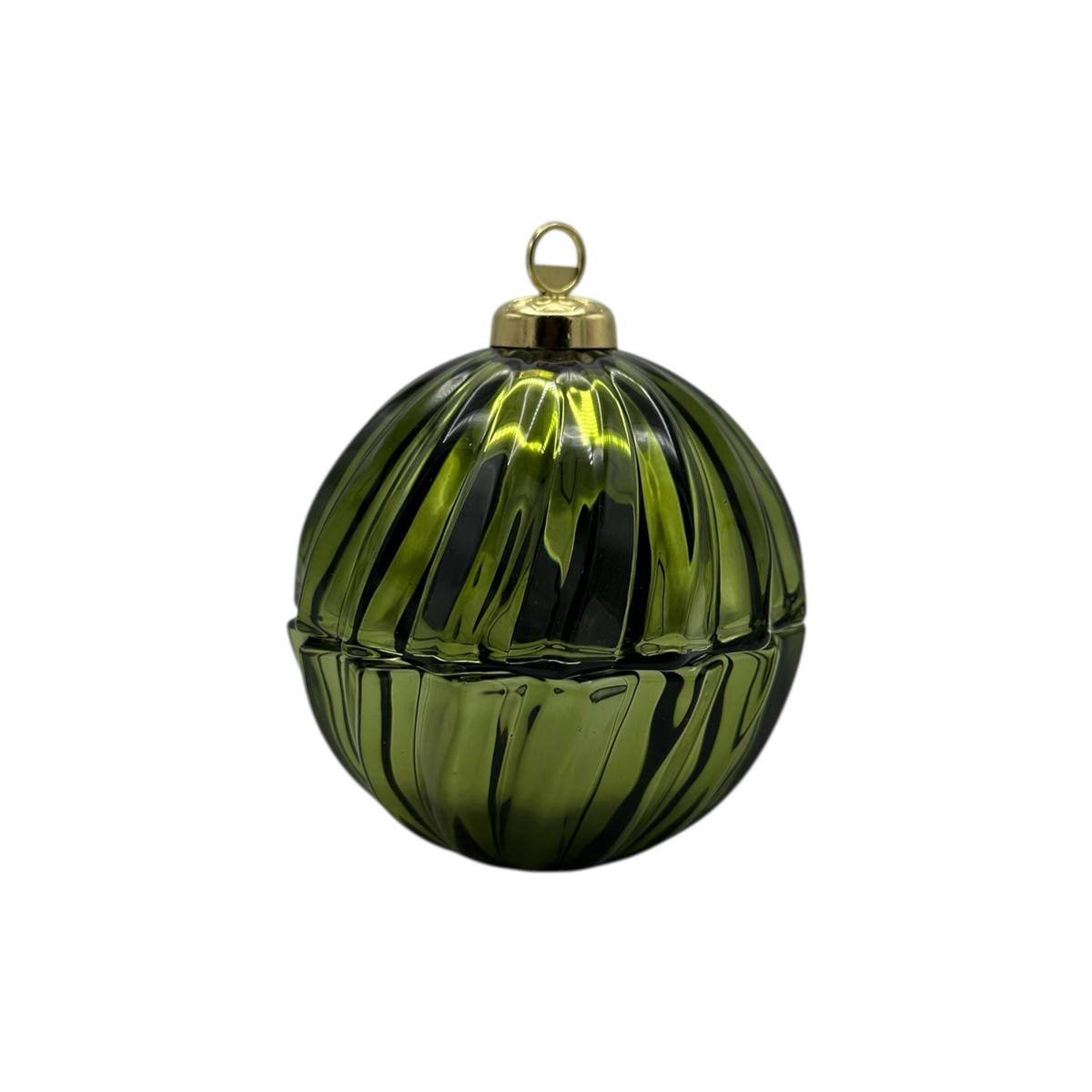 Iliadis Decoration - Porta Oggetti Pallina di Natale in vetro verde