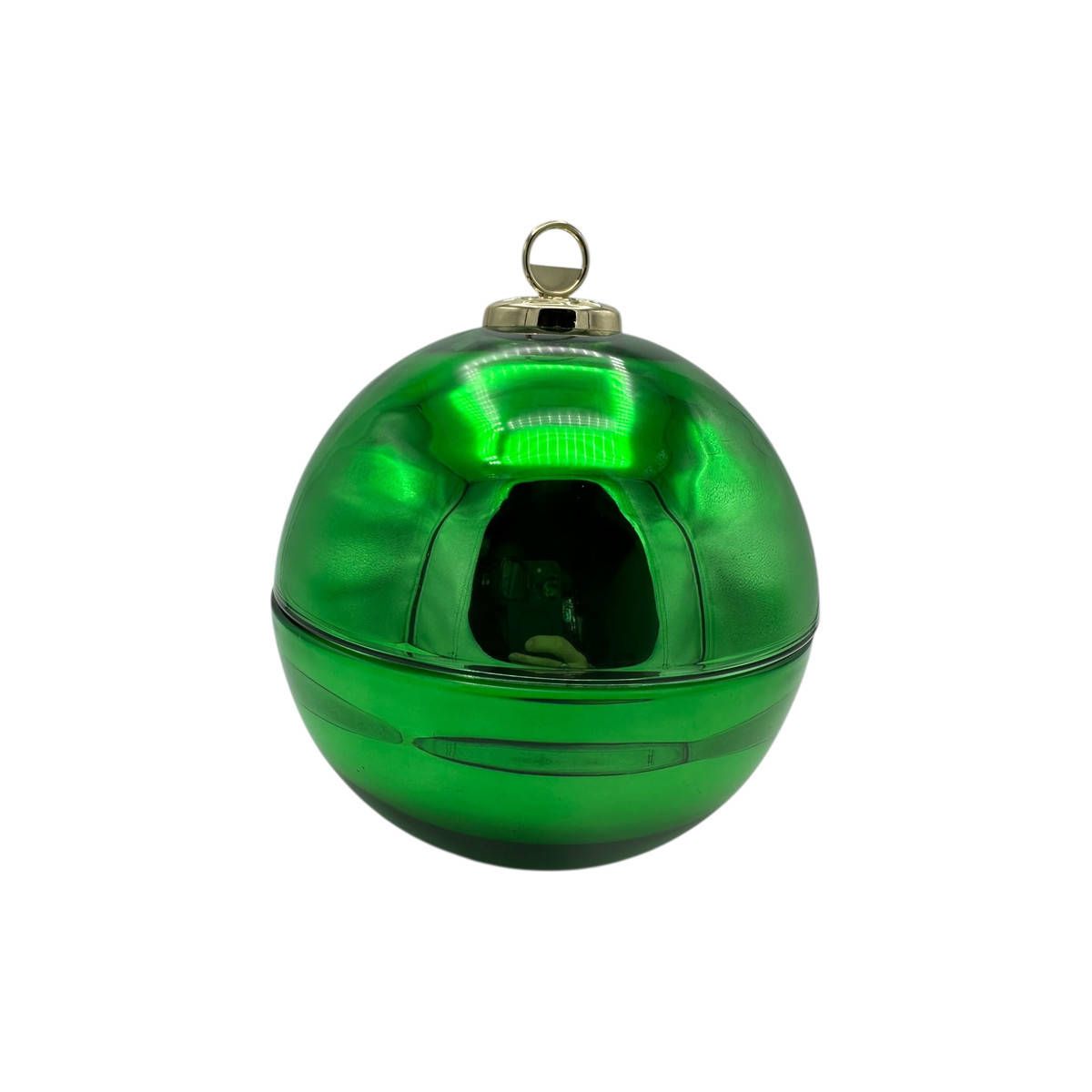 Iliadis Decoration - Porta Oggetti Pallina di Natale in vetro verde grande
