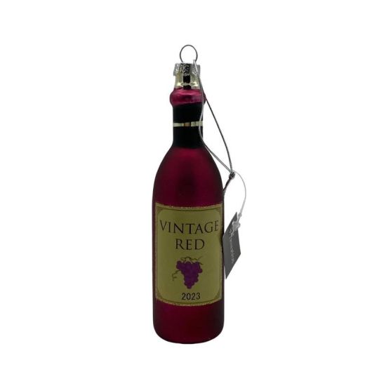 Werner Voss - Decorazione Natalizia per Albero di Natale Glass Pendant Bottle of Wine Bottiglia di Vino (1 pz.)